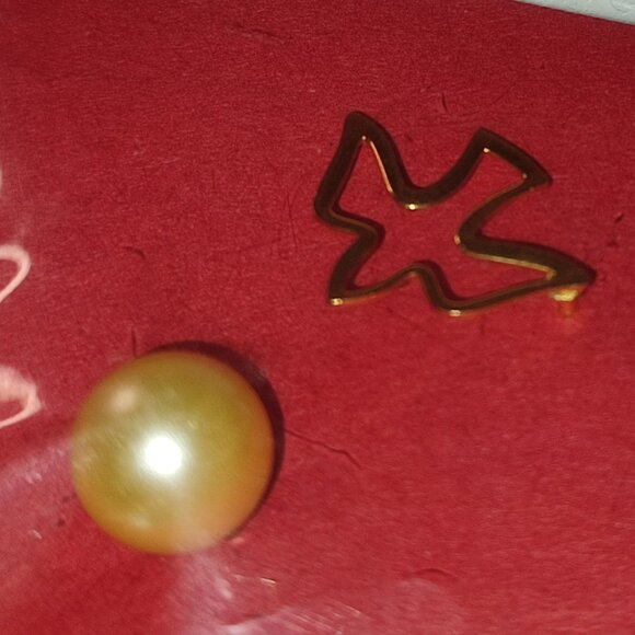 Lot 2 Pins Brooches Golden Bird Pearl Vintage pcs old granny chic academia - Picture 2 of 6